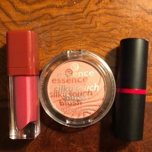 Essence liquid lipstick, blush, lipstick bundle
